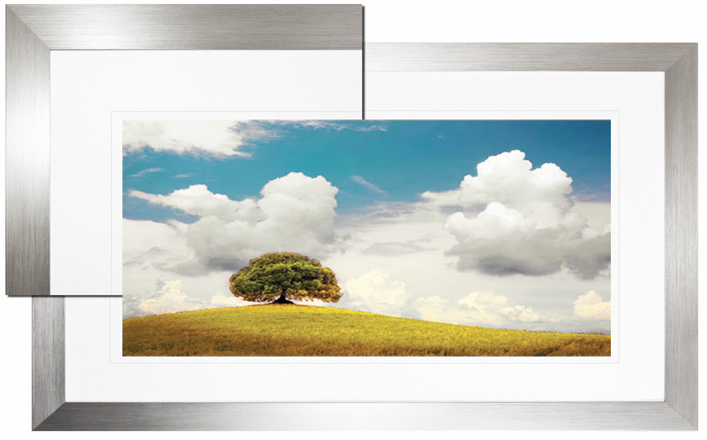 FP252 Wall décor art framed print landscape silver frame